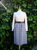 Vintage 70s White Blue Plaid Long Sleeve Secretary Dress LARGE Graphic Tee – Soft Feel · Perfect For Daily Wear