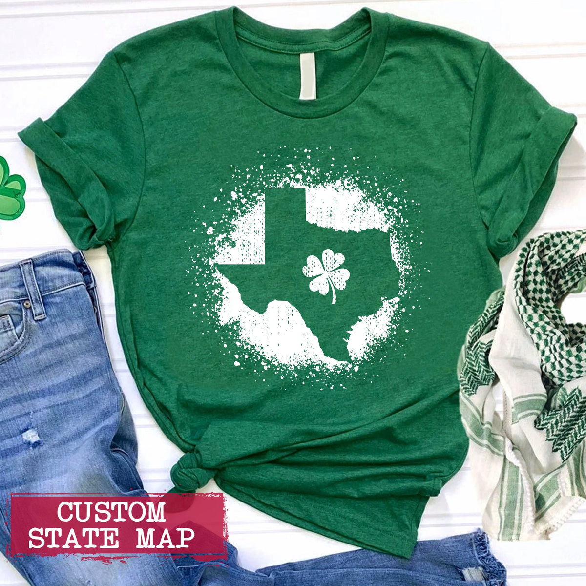 Texas St Patrick39s Day Tee Custom State Map Lucky T Shirt Funny Saint Patricks Tee St Paddys Day Shirt Personalized Saint Pattys Outfit Graphic Tee – Fan Favorite · Must-Have Style
