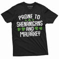 Men39s Funny Saint Patrick39s day T shirt shenanigans and Malarkey Tee shirt Saint Patty39s drinking pub humorous saying clover tee shirt Graphic Tee – Bold Style · High-Quality Print