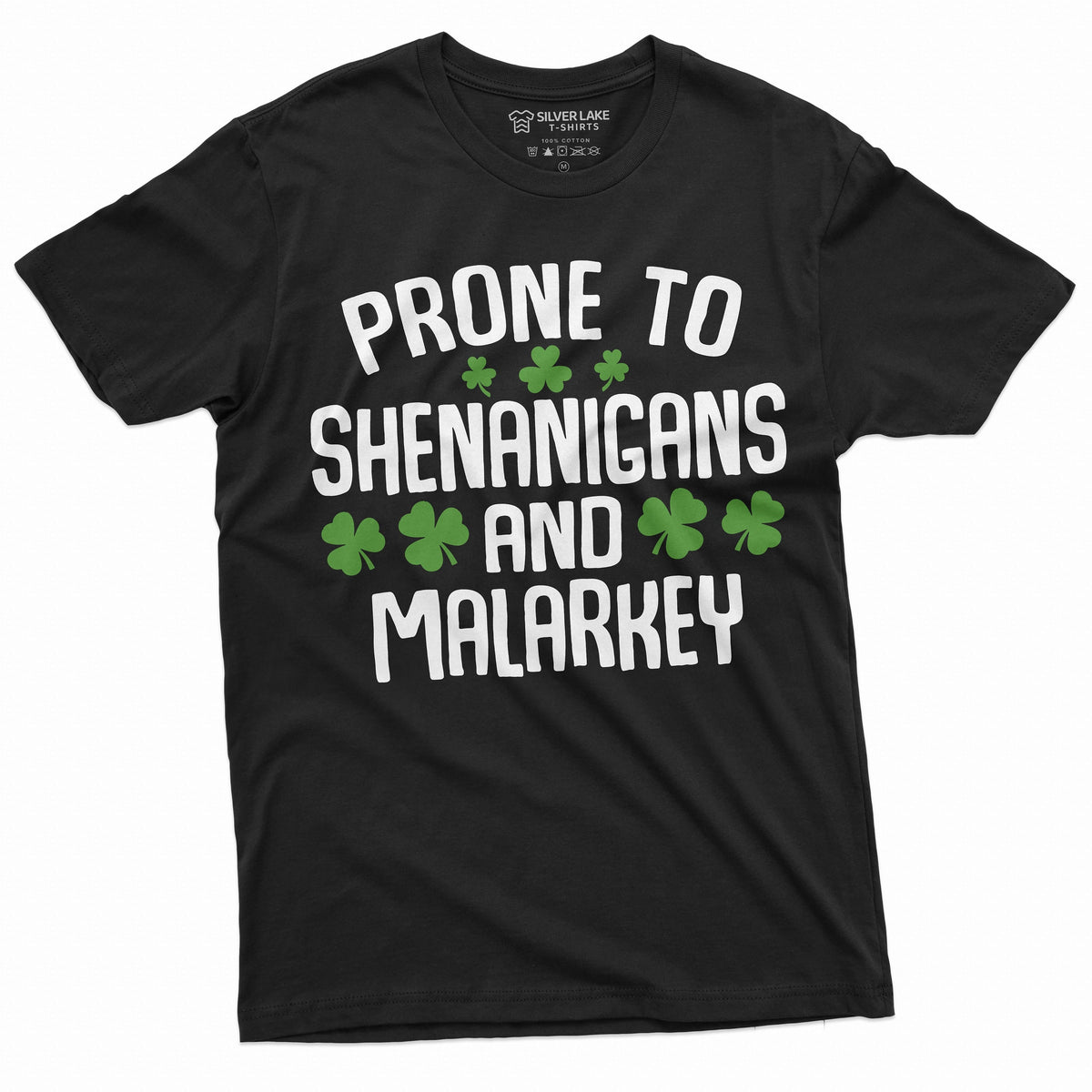 Men39s Funny Saint Patrick39s day T shirt shenanigans and Malarkey Tee shirt Saint Patty39s drinking pub humorous saying clover tee shirt Graphic Tee – Bold Style · High-Quality Print