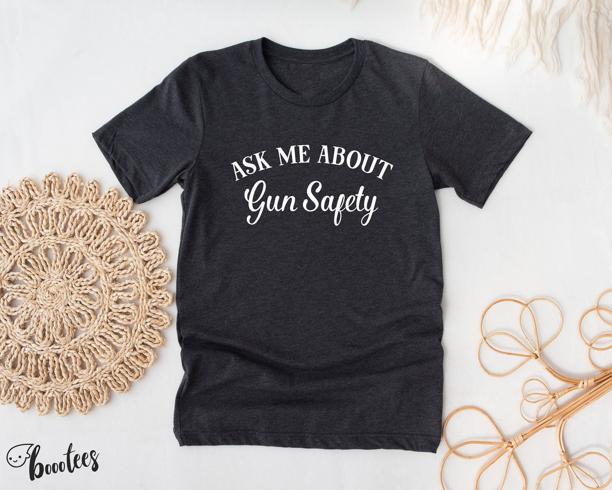 Ask Me About Gun Safety Shirt T shirt Gift Idea For Police Teacher Instructor Cop Firearm Pistol Tshirt Second Amendment 2A Lover Tee Graphic Tee – Aesthetic Look · High-Quality Print