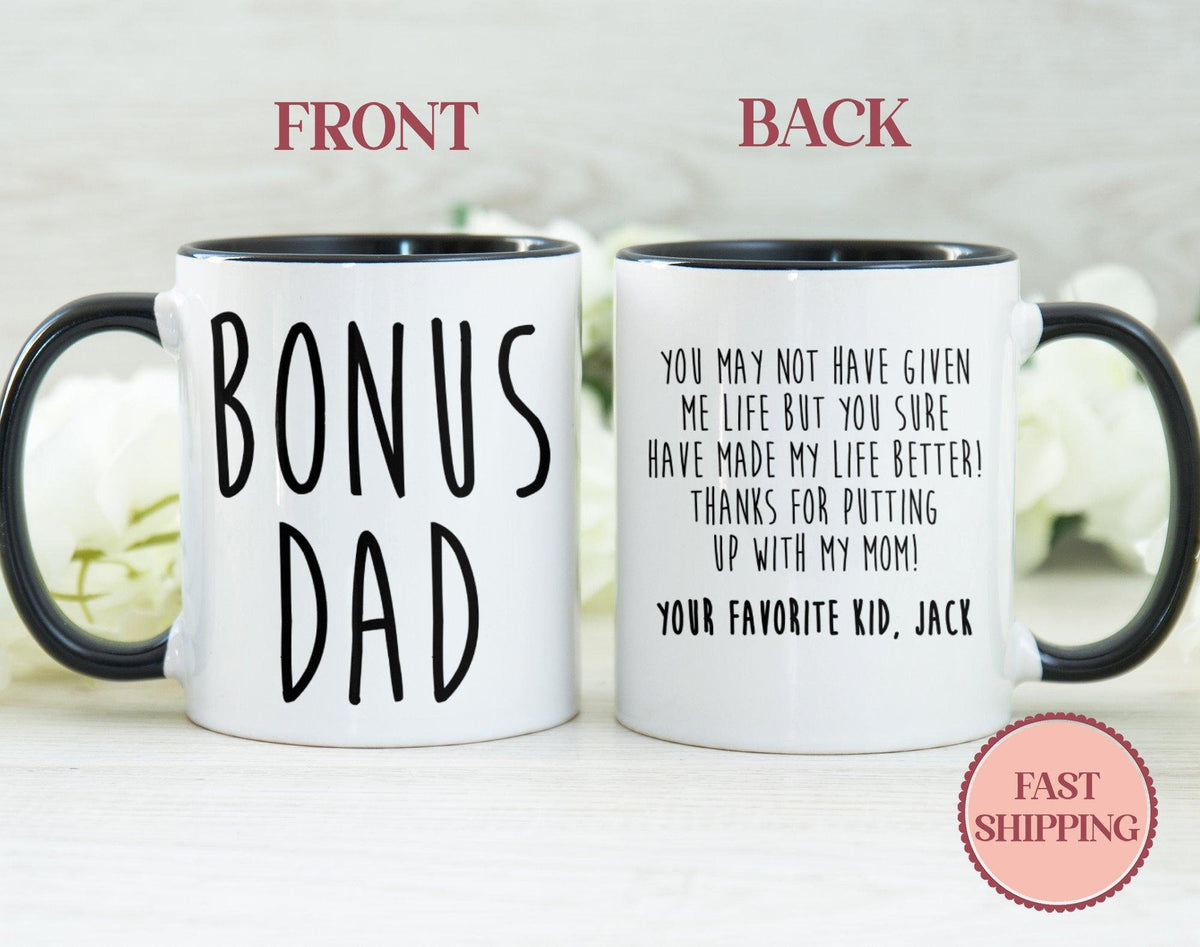 Bonus Dad Coffee Mug Funny Gifts for Step Dad Cute Stepdad Coffee Mugs Step Father Gift Idea Father39s Day Mug MU 35 Bonus Dad Graphic Tee – Easygoing Wear · Great Gift For Fans