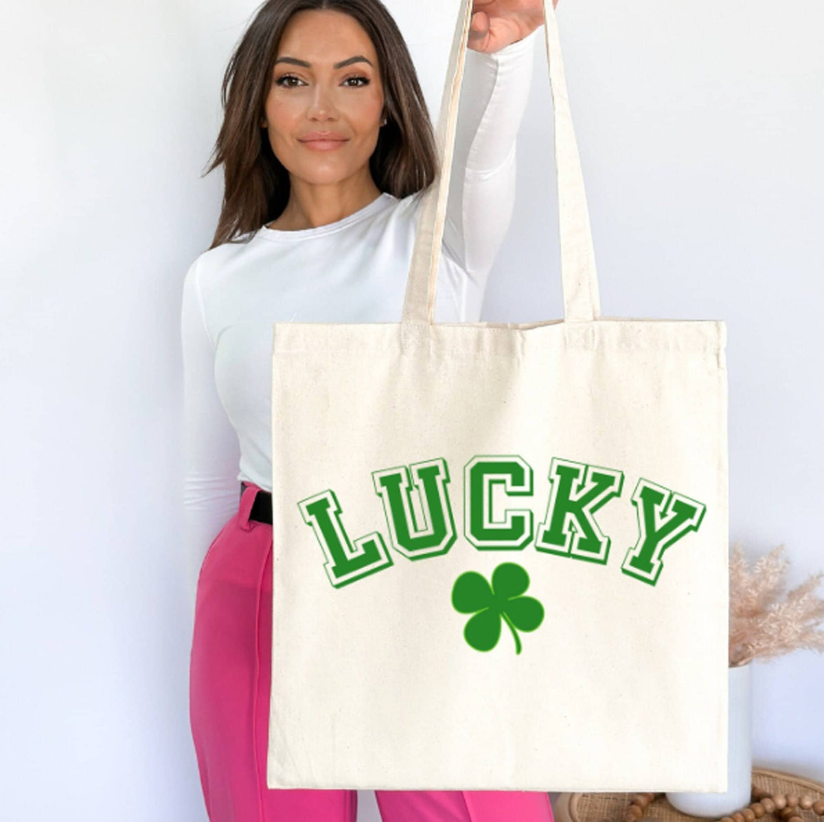 Lucky Shamrock Canvas Tote Bag Tote Bag – Premium Graphic · Perfect For Daily Wear