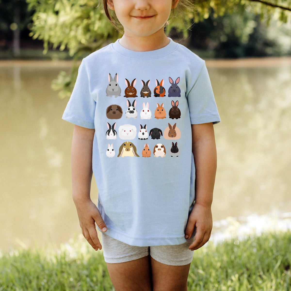 Adorable Rabbit Breeds Graphic Tees Youth Children Toddler Animals Farm Animals Animals In A Row Gift for Kids Adorable Animals Graphic Tee – Easygoing Wear · Great Gift For Fans