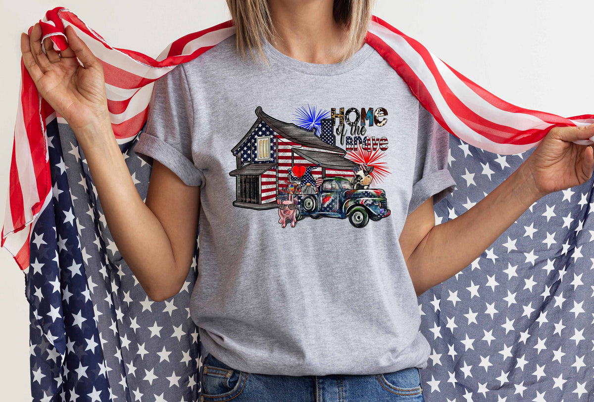 4th Of July Shirt Home Of Brave Shirt fourth Of July Family Shirt Family Matching Shirt Independence Day Shirt Merica Memorial Day Graphic Tee – Premium Graphic · Perfect For Daily Wear