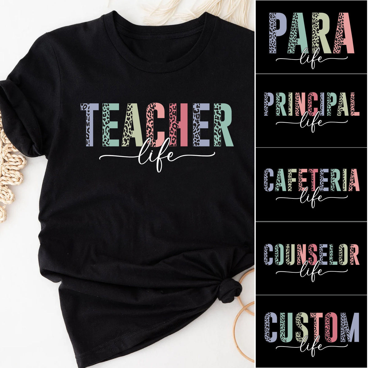 Teacher Principal Para Cafeteria Worker Counselor Personalized Back To School Shirts Custom School Shirt Teacher Team Shirt Graphic Tee – Soft Feel · Must-Have Style
