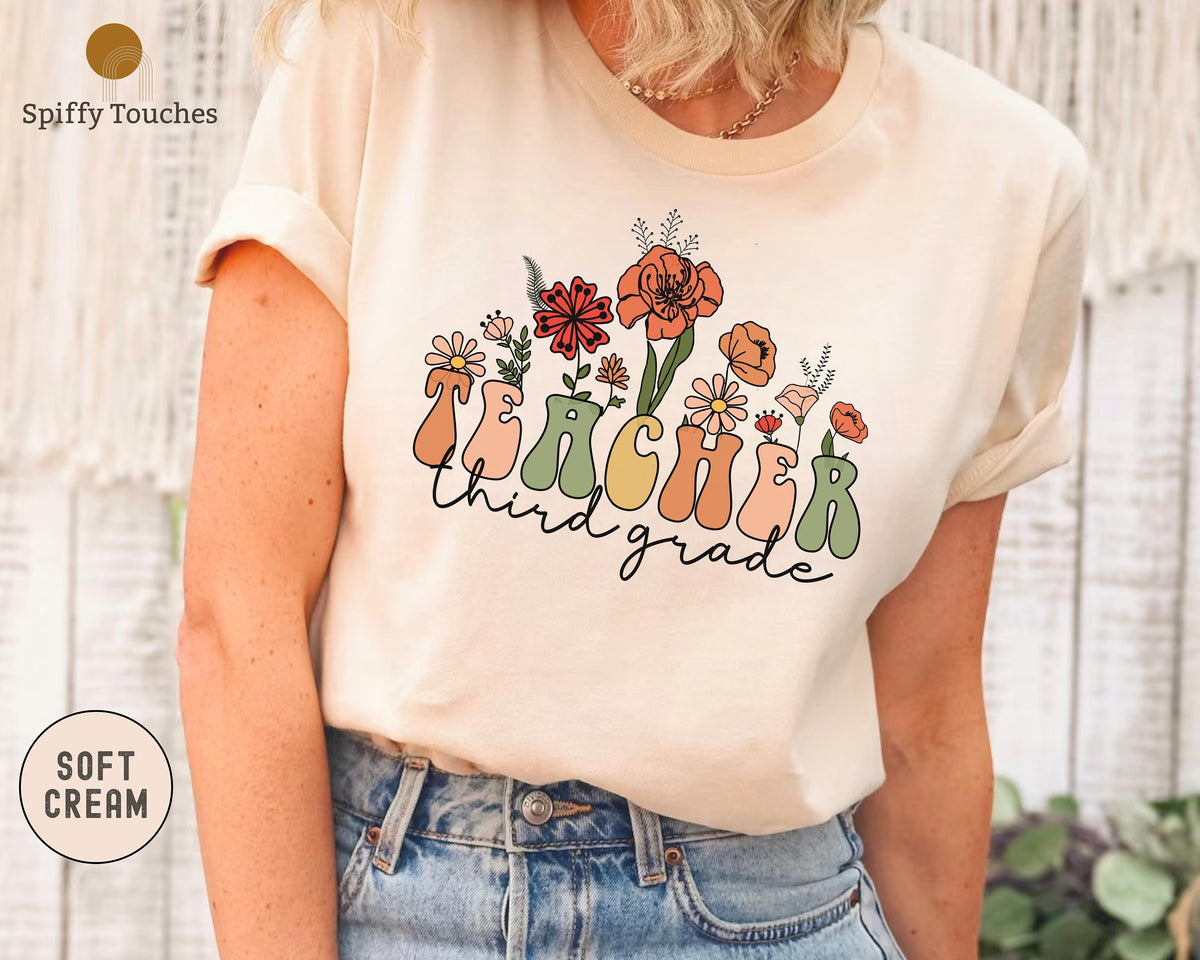 Wildflowers Third Grade Teacher Shirt Teacher Team Shirts 3rd Grade Teacher Shirt Elementary Tees 3rd Grade T Shirt Third Grade TShirt Graphic Tee – Warm & Stylish · Top Pick For Any Outfit