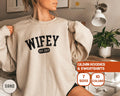 Personalize Wifey Sweatshirt Engagement Sweatshirt Bridal Shower Gift Gift for Bride Personalized Bridal Gift New Wife Sweatshirt Sweatshirt – Warm & Stylish · High-Quality Print