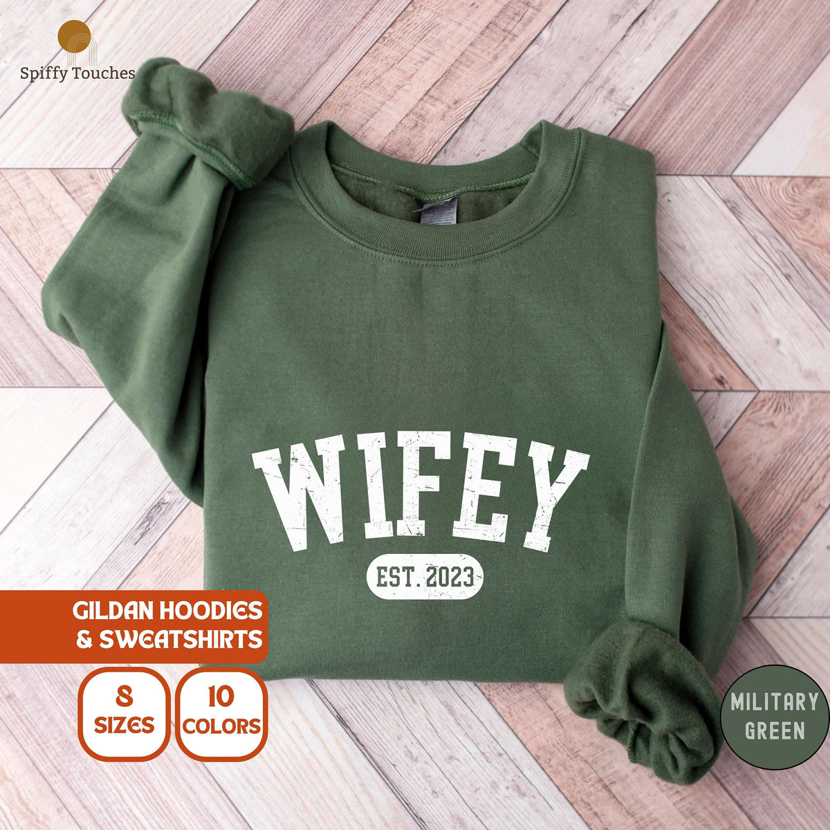 Personalized Wifey Sweatshirt Engagement Sweatshirt Bridal Shower Gift Gift for Bride Personalized Bridal Gift New Wife Sweatshirt Sweatshirt – Easygoing Wear · Great Gift For Fans