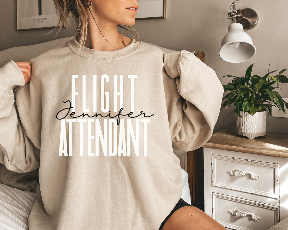 Personalized Flight Attendant shirt sweatshirt hoodie long sleeve gift custom name fa air hostess aviation Hoodie – Warm & Stylish · Top Pick For Any Outfit