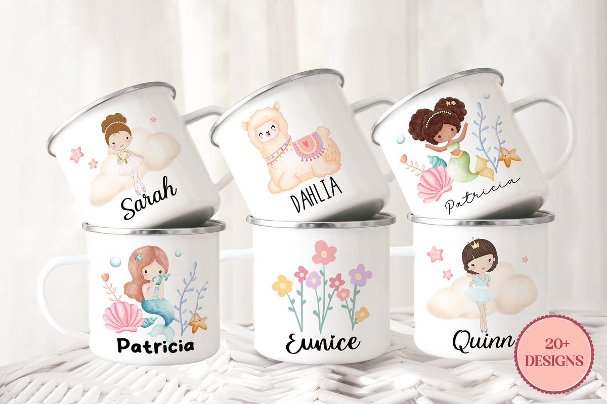 Personalized Mug for Kids Mermaid Mug Kids Mug Custom Name Mug Kids Shatterproof Mugs with Handle Coffee Mug for Girls PMU 13 Graphic Tee – Feel-Good Design · High-Quality Print