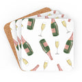 Bottles of Bubbly Champagne Corkwood Coaster Set of 4 Hostess Coasters Gift Bar Coasters Champagne Lover Graphic Tee – Cozy Vibes · Must-Have Style