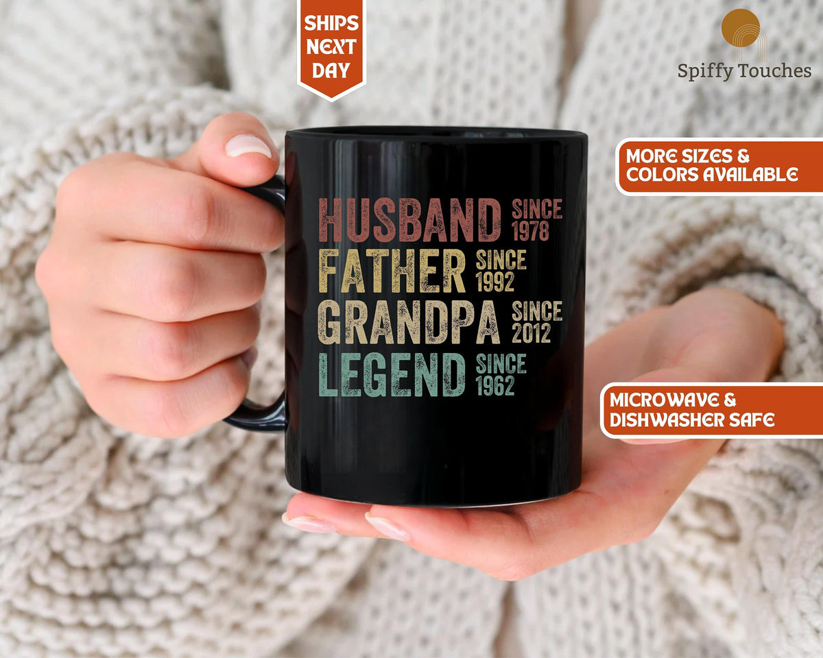 Personalized Dad Grandpa Mug Fathers Day Gift Husband Father Grandpa Legend Mug Personalized Gift For Dad Grandpa Dad Birthday Custom Graphic Tee – Feel-Good Design · Top Pick For Any Outfit
