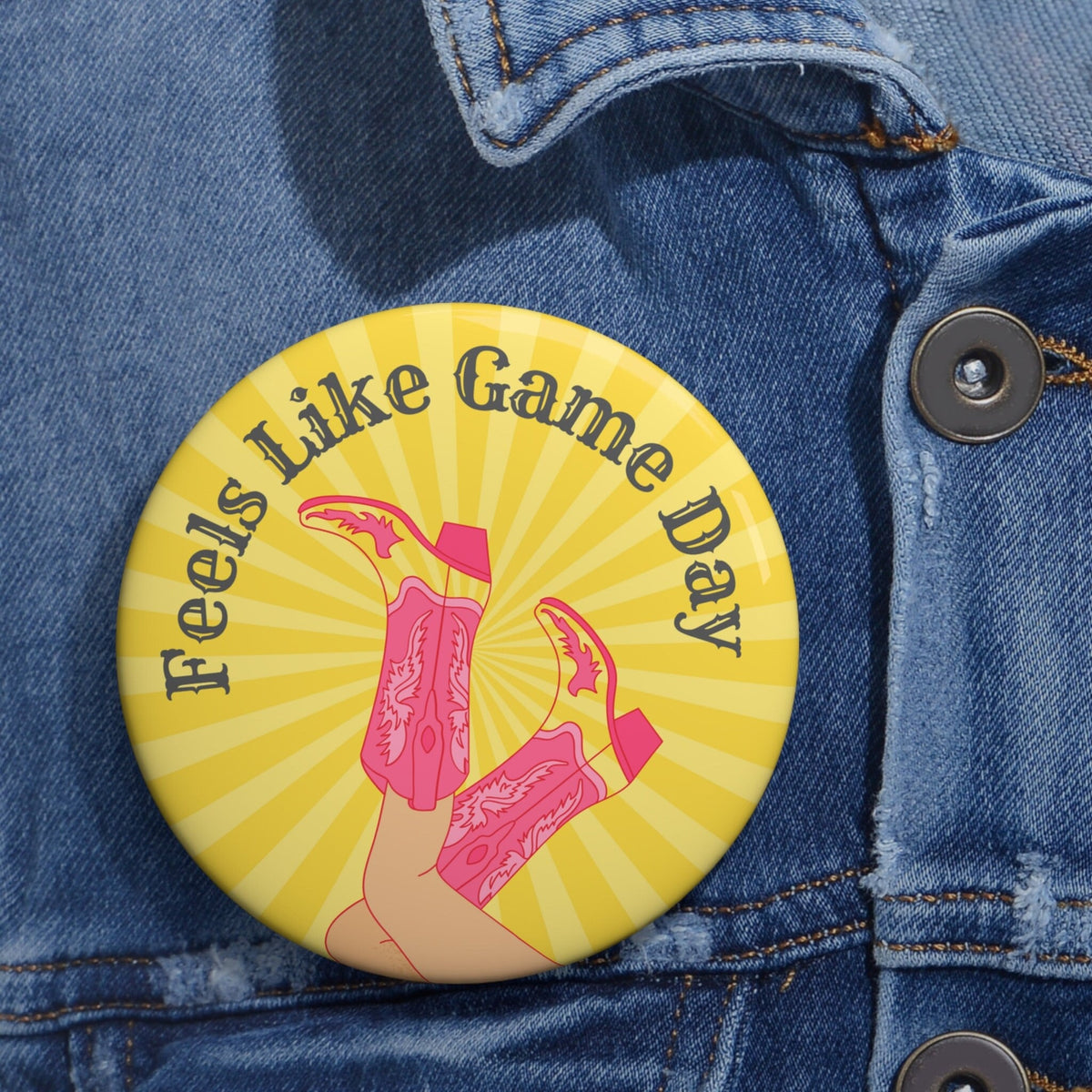 Feels Like Game Day Pin Cowboy Boots Game Day Pin 3quot Game Day Pin Game Day Button Sorority Game Day Pin Graphic Tee – Bold Style · Trending Graphic Apparel