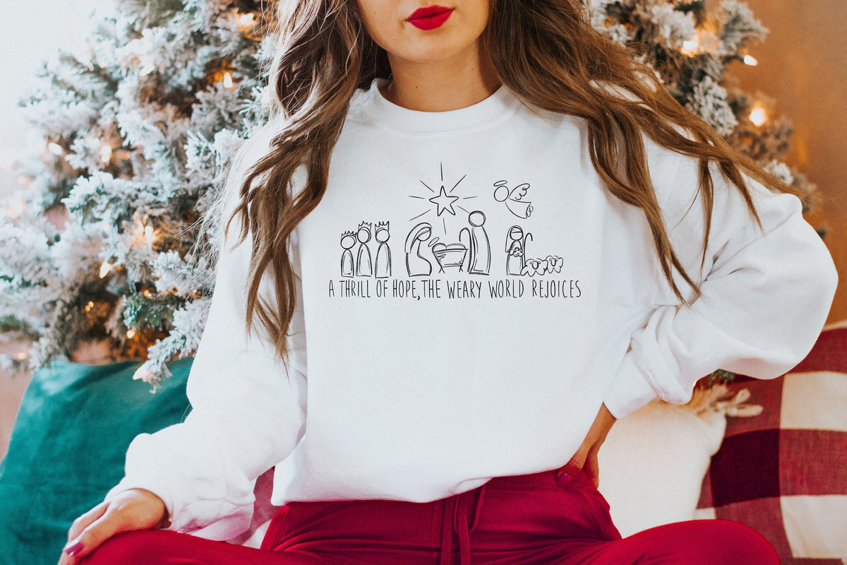 A Thrill Of Hope The Weary World Rejoices Sweatshirt Gift For Christians Religious Christmas Gift Nativity HoodieJesus Is The Reason Gift Hoodie – Aesthetic Look · Must-Have Style