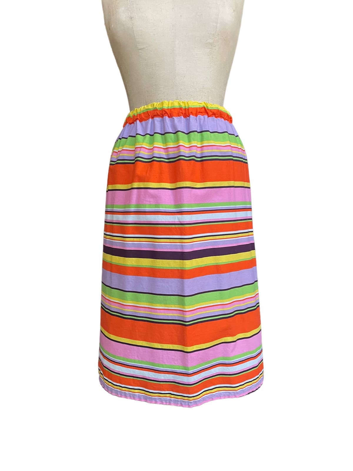 Alexander Henry Vintage Multi Color Colorful Striped Elastic Waist Skirt Small Graphic Tee – Feel-Good Design · Perfect For Daily Wear