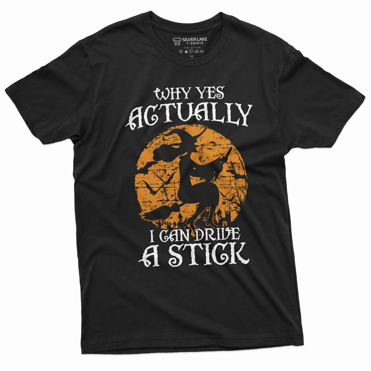 I can drive stick funny T shirt ladies unisex Witch on broom driving stick manual shift car tee shirt Graphic Tee – Premium Graphic · Must-Have Style