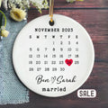Married Ornament Wedding Gift Wedding Date ornament Calendar Anniversary Gift Our First Christmas Newlywed Gift Engagement Gift Graphic Tee – Fan Favorite · Great Gift For Fans