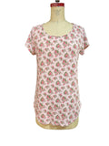 Honey Lace Womens Floral Blouse Top Pink Round Neck Short Sleeve Size L Graphic Tee – Warm & Stylish · Great Gift For Fans