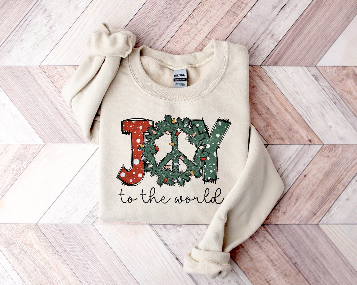 Joy To the World Sweatshirt Christmas Sweatshirt Joy Sweatshirt Gift For Christmas Peace Sweatshirt Christmas Gift For Women Sweatshirt – Premium Graphic · Trending Graphic Apparel