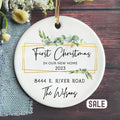 New Home Ornament Personalized First Home Christmas Ornament Our First Home Ornament New Home Green Botanical Framed Graphic Tee – Fan Favorite · Must-Have Style