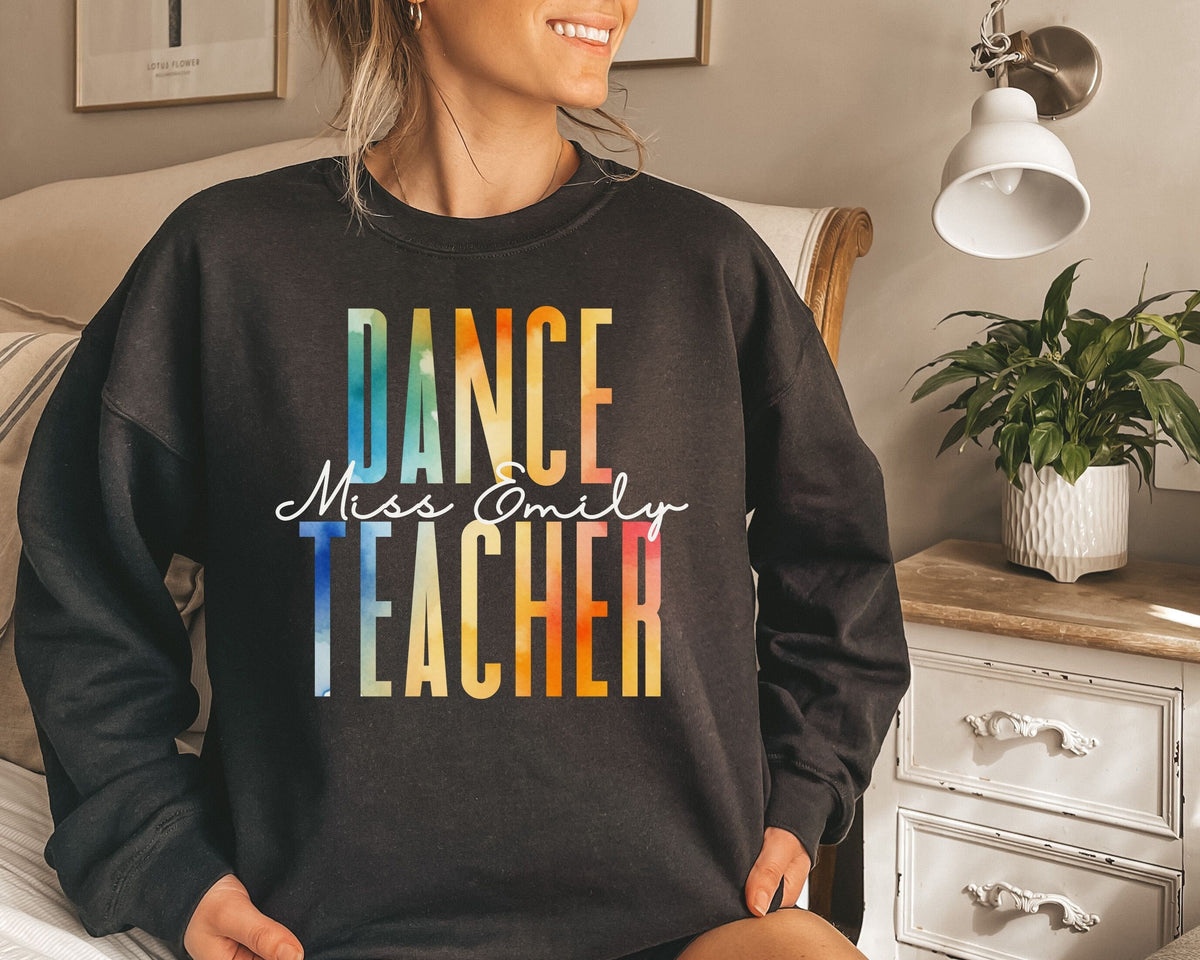 Personalized Dance Teacher shirt sweatshirt hoodie long sleeve gift watercolor custom name Dance educator dancer dancing school Hoodie – Warm & Stylish · High-Quality Print