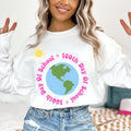 100th Day Of School Earth Crewneck Sweatshirt Teacher Gift School Celebration Student Apparel Educational Clothing Eco Friendly Jumper Sweatshirt – Premium Graphic · Must-Have Style