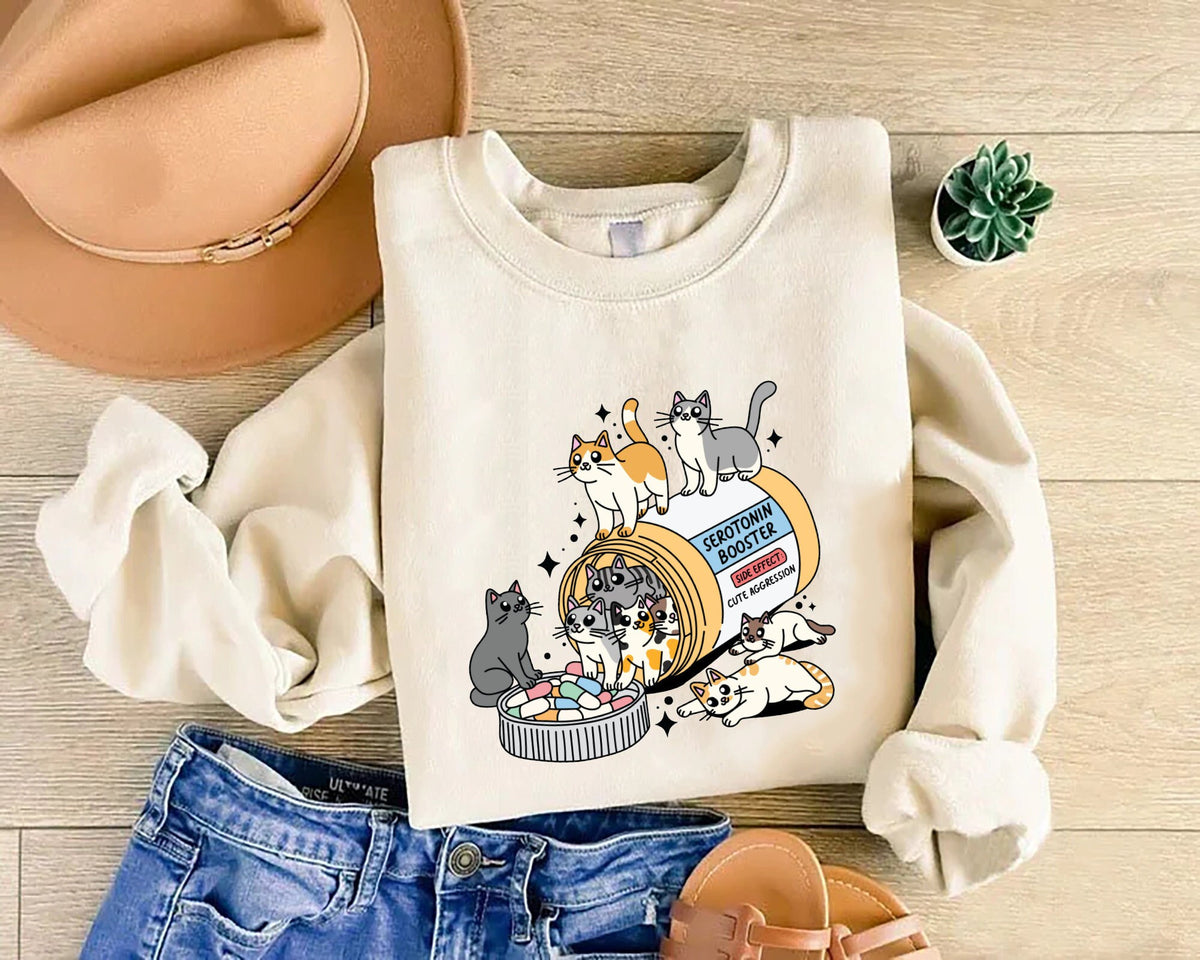 Antidepressant Cat Sweatshirt Cat Mom Sweater Funny Cat Shirt Cat Lover Gift Therapist Shirt Cat Owner Gift Mental Health Matter Shirt Sweatshirt – Everyday Comfort · Top Pick For Any Outfit