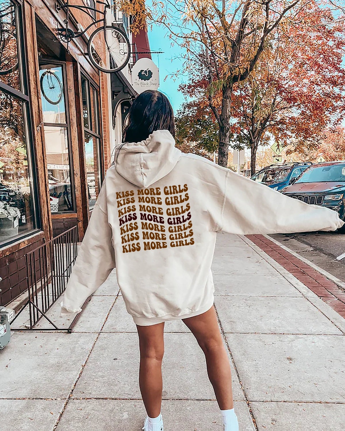 Aesthetic Lesbian Hoodie LGBTQ Sweatshirt Women39s Pride Month Shirt Lesbian Pride Shirt Kiss More Girls T shirt LGBTQ Ally Gifts Hoodie – Easygoing Wear · High-Quality Print