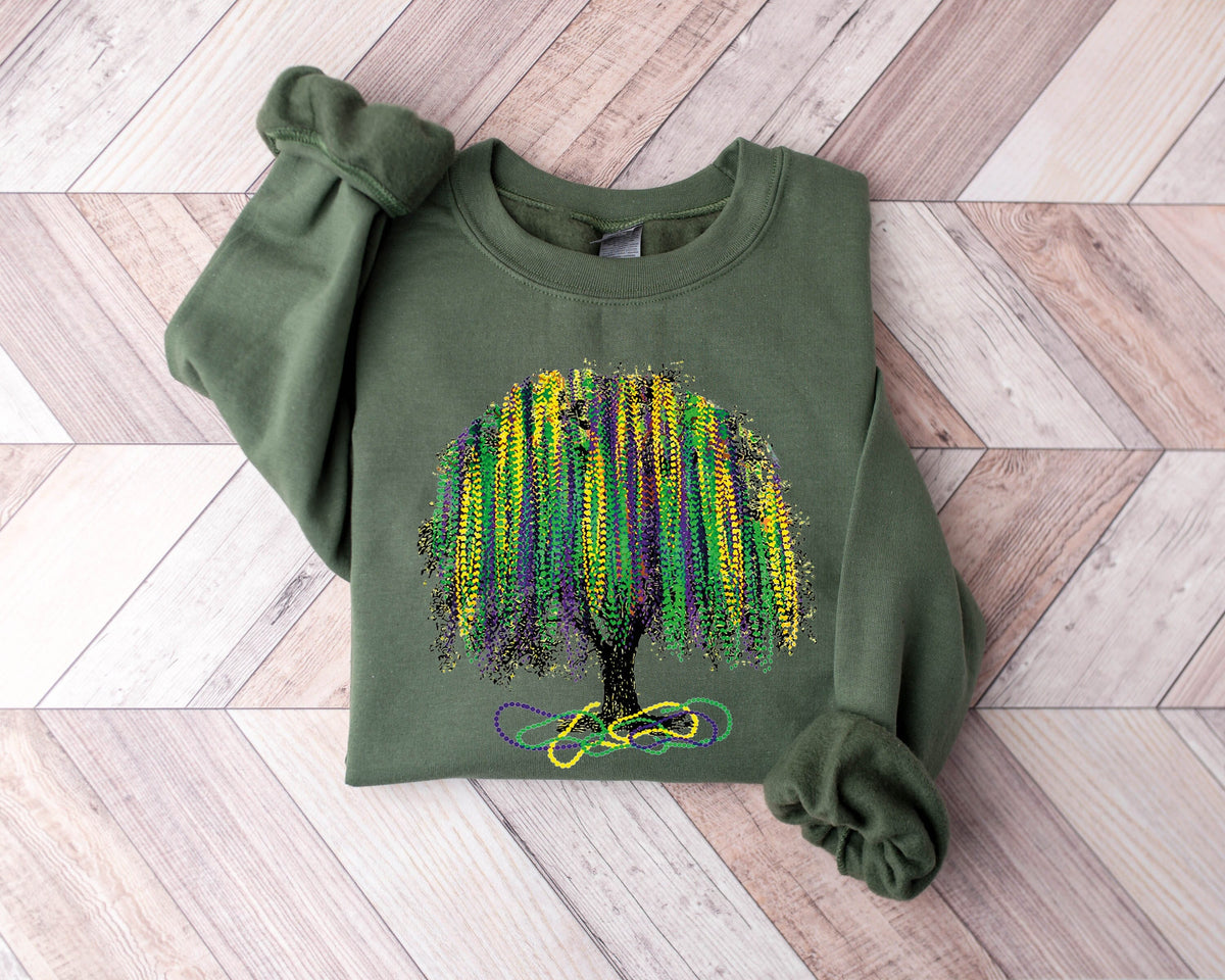 Mardi Gras SweatshirtMardi Gras Tree SweatshirtWatercolor Mardi Gras Bead TreeMardi Gras Carnival ShirtSaints ShirtFat Tuesday Shir Sweatshirt – Bold Style · Trending Graphic Apparel