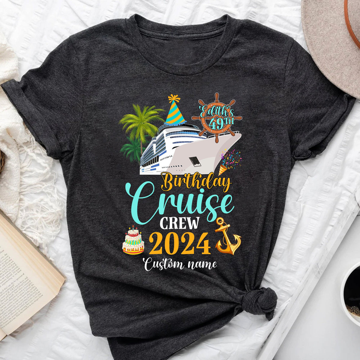 2024 Personalized Birthday Cruise Crew Shirt Custom Birthday Shirts Family Cruising Birthday Cruise Birthday Party Birthday Squad Shirt Graphic Tee – Soft Feel · Perfect For Daily Wear