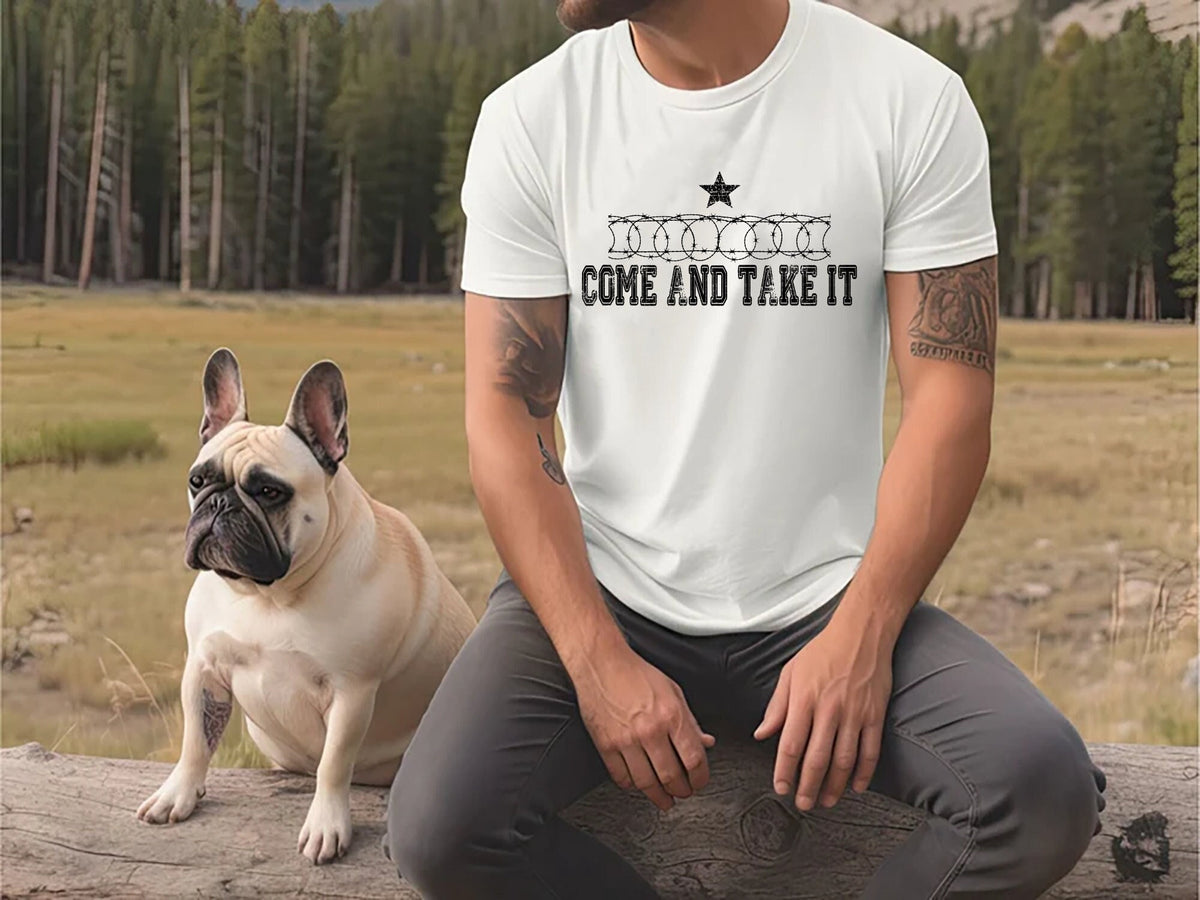 Come And Take It Barbed Wire Political Graphic T Shirt I Stand With Texas Razor Wire Hold The Line Tee Texan Support TShirt TEXIT Shirts Graphic Tee – Cozy Vibes · Must-Have Style