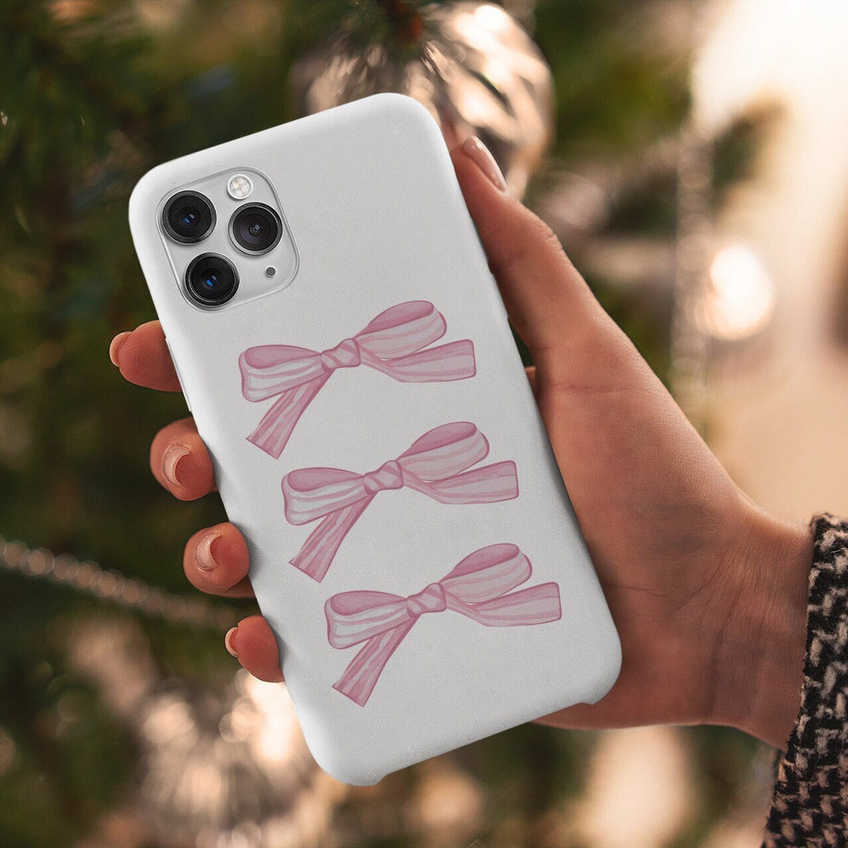 iPhone Case Pink Bows Summer Coquette Tough Phone Cases Girly Phone Accessories Protective Cover Trendy Phone Gear Gift for Her Cute Graphic Tee – Everyday Comfort · High-Quality Print