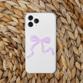 Purple Coquette Ribbon iPhone Case Tough Phone Cases Protective Smartphone Cover Stylish Phone Accessories Girly Phone Case Gift for Graphic Tee – Soft Feel · High-Quality Print