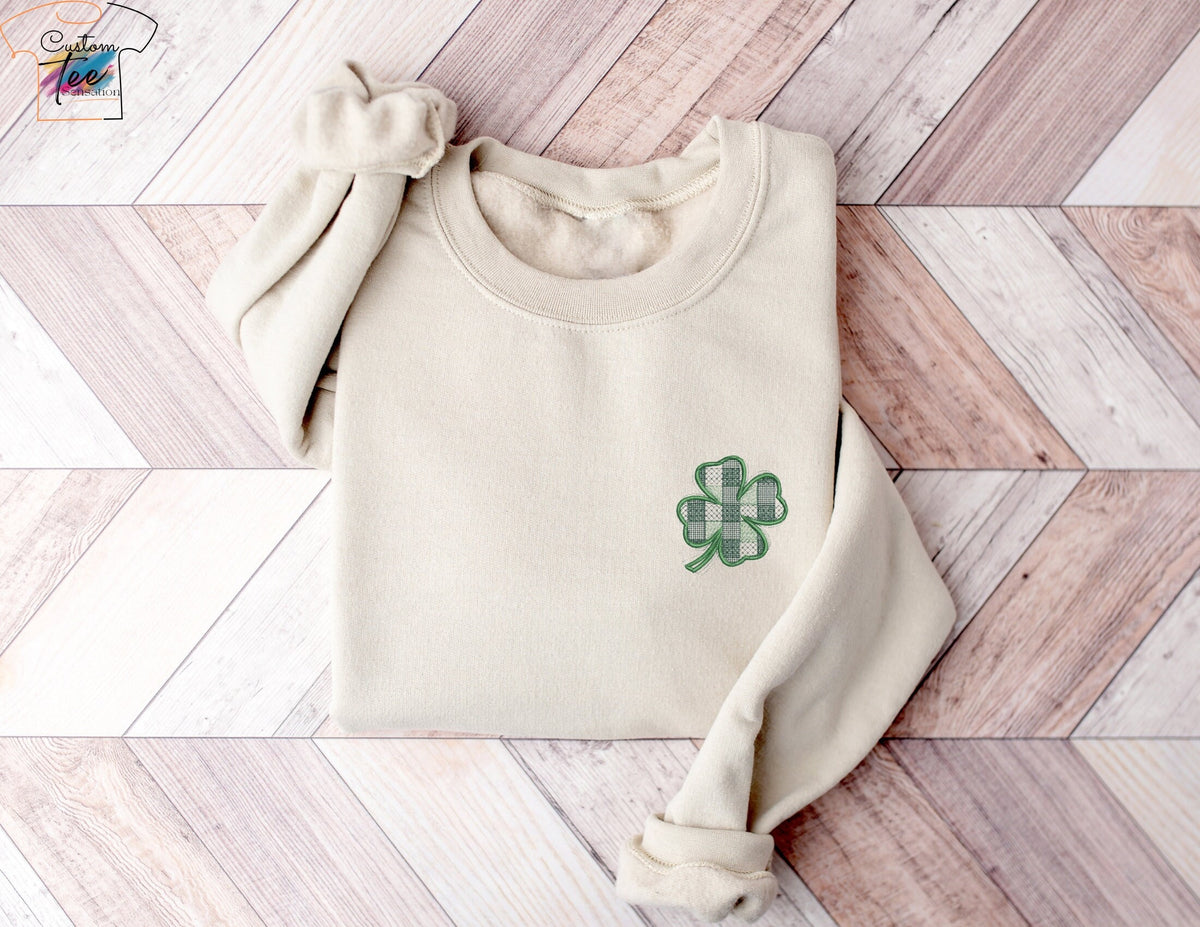 St Patrick39s Day sweatshirt Shamrock sweatshirt Embroidered crewneck Irish themed sweatshirt Luck of the Irish sweatshirt Embroidered Sweatshirt – Easygoing Wear · Trending Graphic Apparel