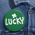 Lucky Green St Patrick39s Day Pin Shamrock Button 3 Inch St Patrick39s Day Pin Lucky Shamrock Button Four Leaf Clover Pin Graphic Tee – Feel-Good Design · Perfect For Daily Wear