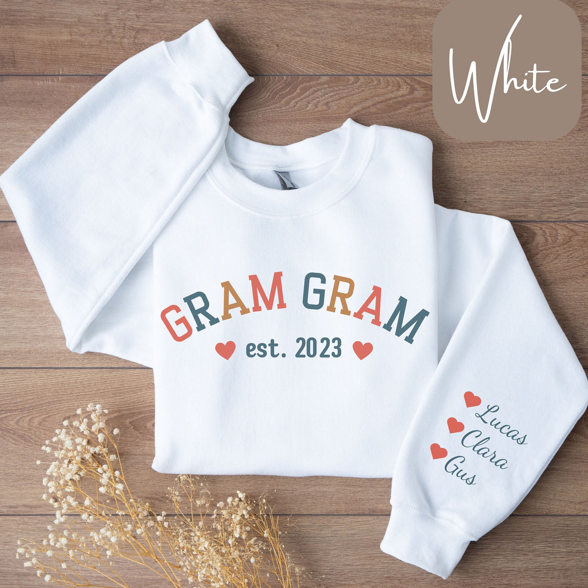Personalized Gram Gram Sweatshirt or T Shirt Gram Gram Established Shirt Gram Gram Est Gram Gram Shirt Names Gram Gram Est Sweatshirt Sweatshirt – Warm & Stylish · Top Pick For Any Outfit