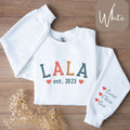 Personalized Lala Sweatshirt or T Shirt Lala Est Shirt Lala Shirt with Names Sleeve Writing Lala Gifts Lala Established Sweatshirt Sweatshirt – Bold Style · Great Gift For Fans