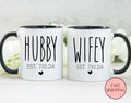 Wifey Hubby Est Mug Set Couples Mugs Wifey and Hubby Present His and Hers Coffee Mugs Engagement Mug Gift Mr and Mrs Cups MU 11 Graphic Tee – Premium Graphic · Trending Graphic Apparel