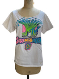 MTV Spring Break 91 Womens T Shirt White Graphic Print Short Sleeves 90s Large Graphic Tee – Bold Style · Perfect For Daily Wear