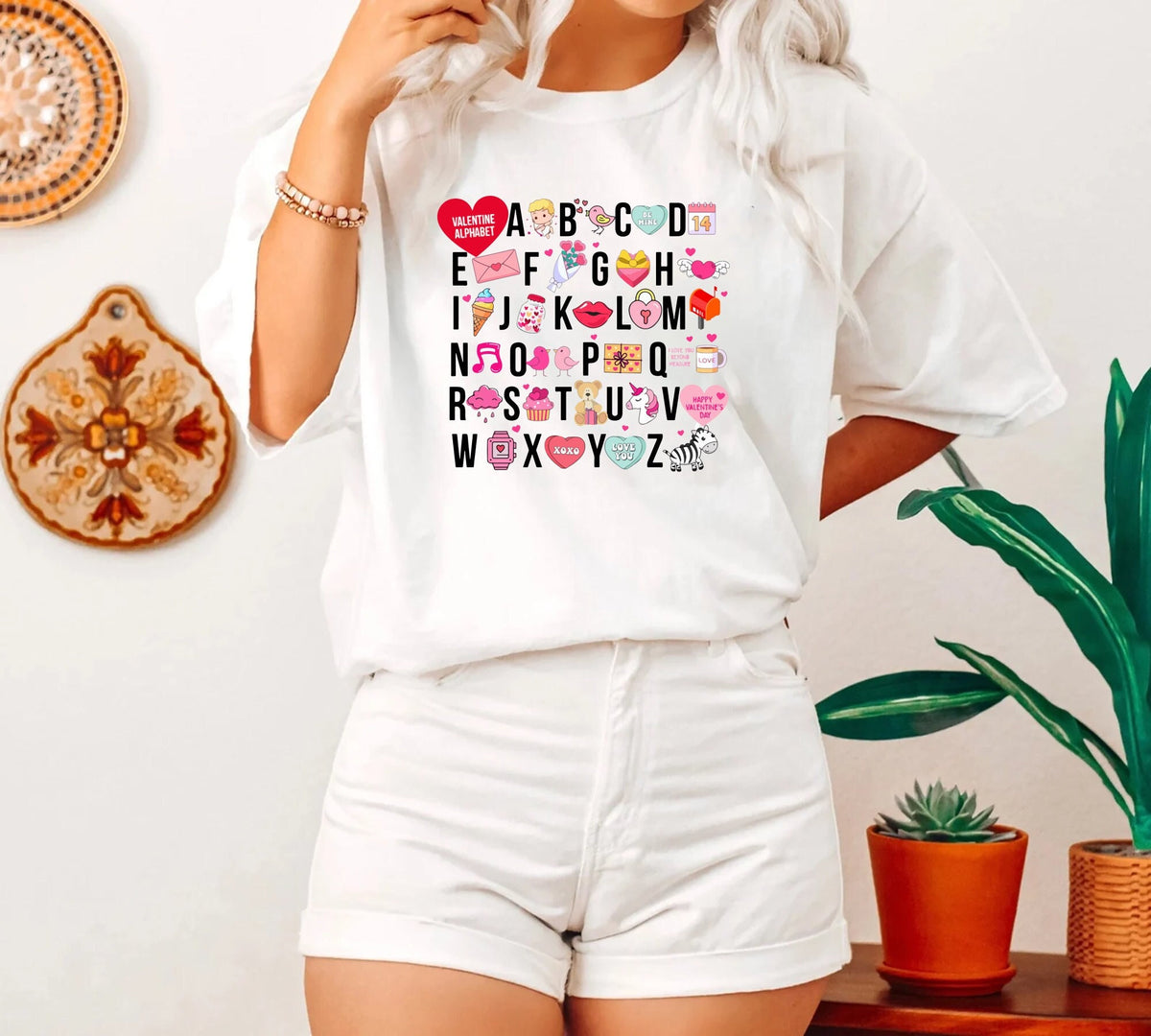 Alphabet Tshirt Teacher Valentine Shirt Valentines Day Shirt for Teachers Teacher Valentine39s Day Teacher Gift Graphic Tee – Warm & Stylish · High-Quality Print