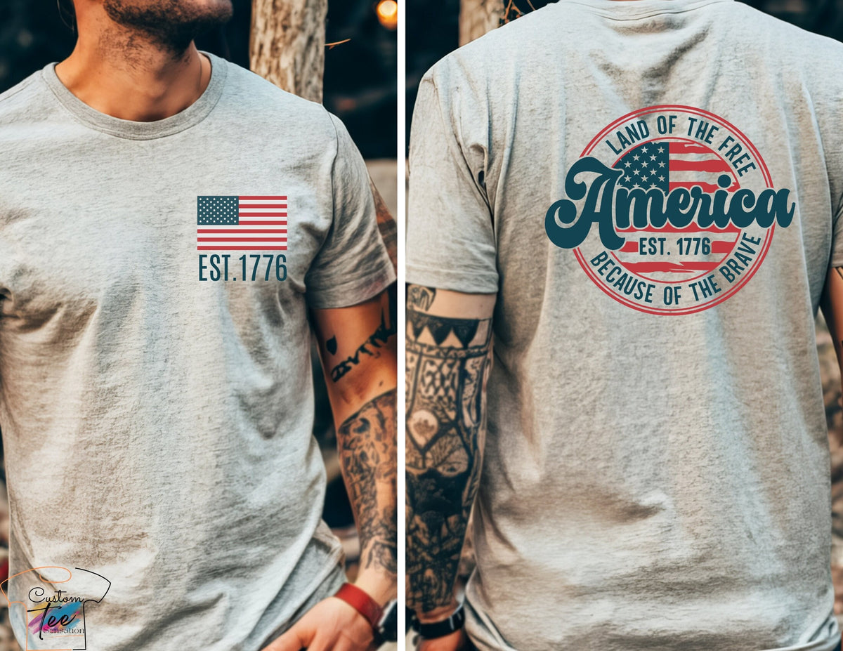 America Flag shirt 4th of July Shirt Retro USA Graphic Tee Star American Graphic Tee Retro USA Shirt Red White and Blue Amerikan Men Graphic Tee – Aesthetic Look · High-Quality Print