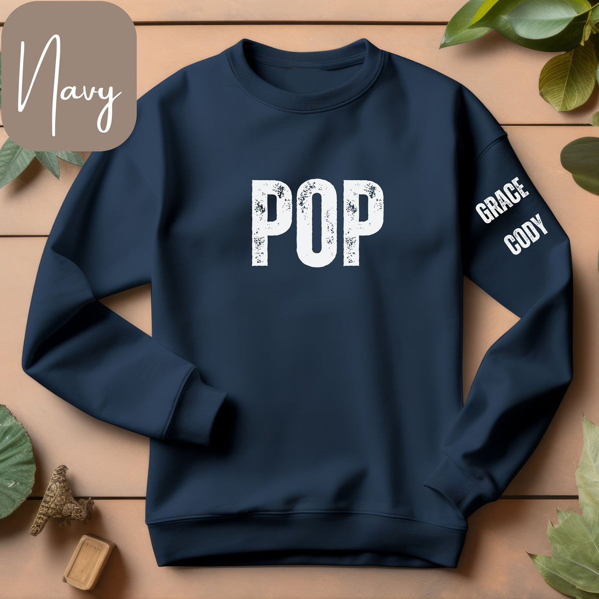 Pop Sweatshirt Pop T Shirt Personalized Pop Shirt with Grandkids Names Sleeve Writing Grandchildren Shirt for Pop Custom Pop Sweatshirt Sweatshirt – Easygoing Wear · High-Quality Print