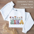 Personalized Nina V Neck Tee T Shirt or Sweatshirt Nina Long Sleeve T Shirt Gift for Nina Custom Nina Shirt with Names Nina Wildflowers Sweatshirt – Aesthetic Look · Great Gift For Fans