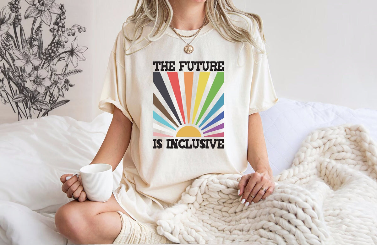 The Future is Inclusive Shirt Rainbow Pride Tee Trans Rights Top LGBTQ Gift Progress Pride Shirt Social Justice Shirt Graphic Tee – Easygoing Wear · Great Gift For Fans