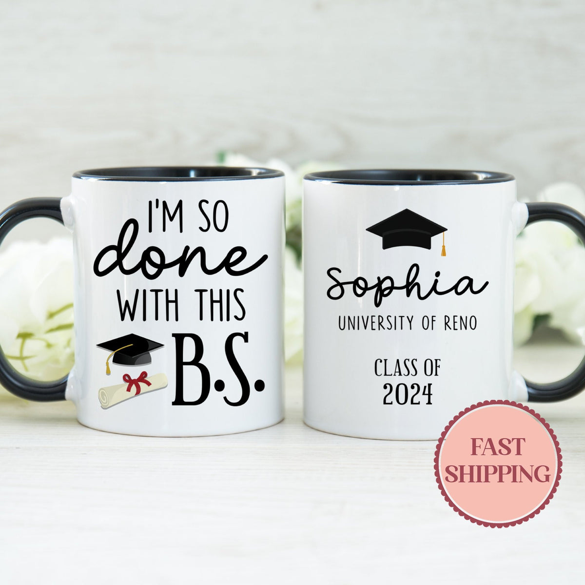 I39m So Done With This BS Coffee Mug Bachelor Degree Graduation Gift Mug Funny Graduation Gifts Bachelor Of Science Mug MU 185 DONE Graphic Tee – Fan Favorite · High-Quality Print
