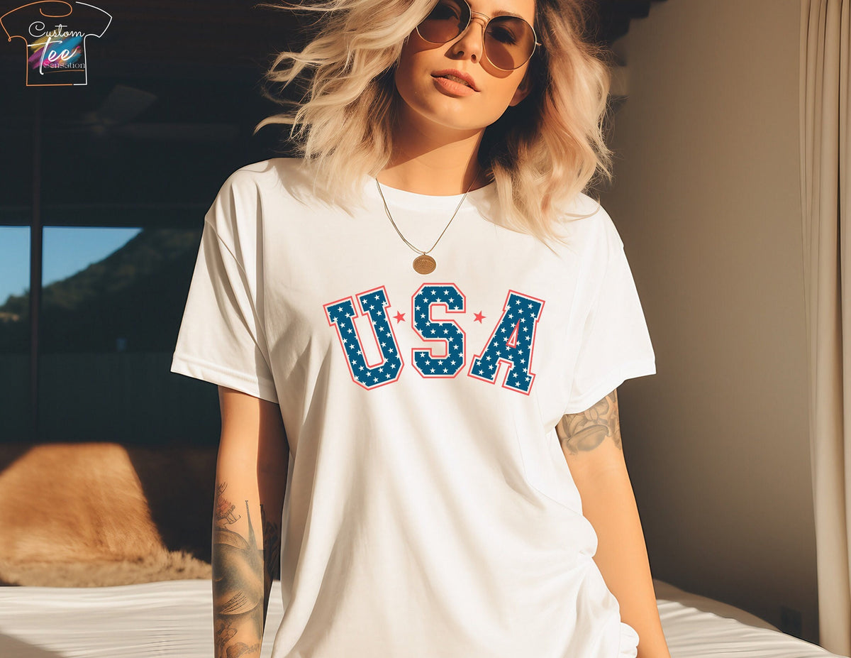 4th of July Shirt Retro Star USA Graphic Tee Star American Graphic Tee Retro USA Shirt Red White and Blue America shirt 4th of July Graphic Tee – Premium Graphic · Top Pick For Any Outfit