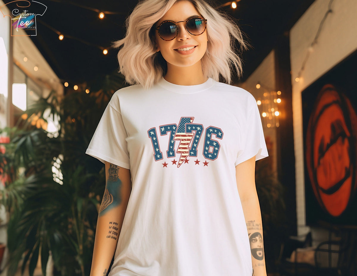 1776 Shirt Independence Day Tee 1776 America 4th of July Shirt 4th of July Sweatshirt Fourth of July T Shirt America Shirt 1776 Bow Sweatshirt – Soft Feel · Must-Have Style