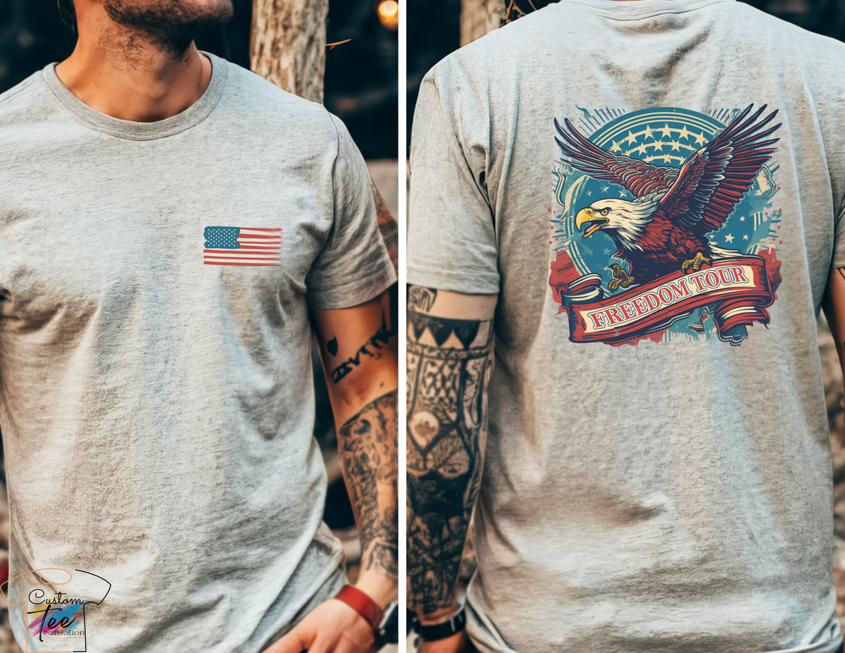 American Eagle Shirt Pocket American Flag Freedom Tour Shirt 4th Of July Shirt Freedom Shirt Independence Day Gift Patriotic Shirt Graphic Tee – Bold Style · Must-Have Style