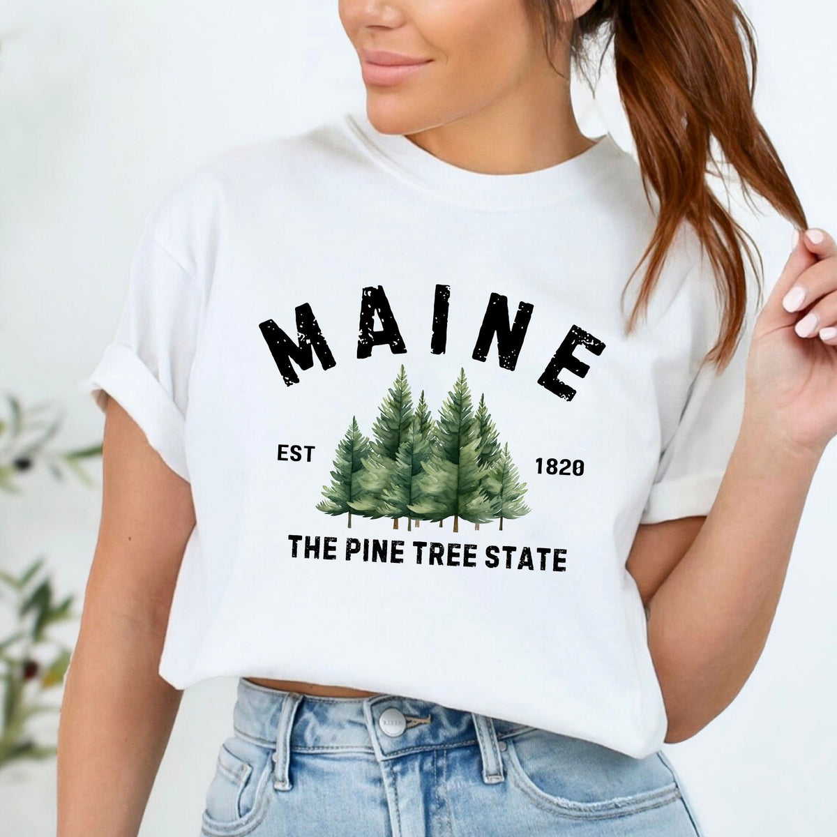 Maine Pine Tree Unisex Comfort Colors Tee Pine Tree Retro Camping Shirt Maine Unisex Travel Hiking Souvenir Tee Pine Tree State Gift Graphic Tee – Premium Graphic · High-Quality Print